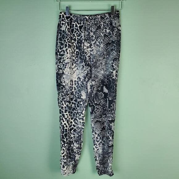 Express Outlet High Rise Animal Print Ankle Jogger Size XS - Picture 1 of 7